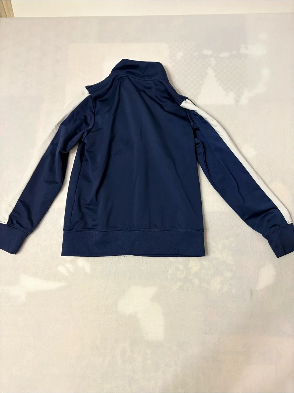 BOYS Nike Navy Blue Full-Zip Track Jacket with White Stripes EUC SIZE 8-10